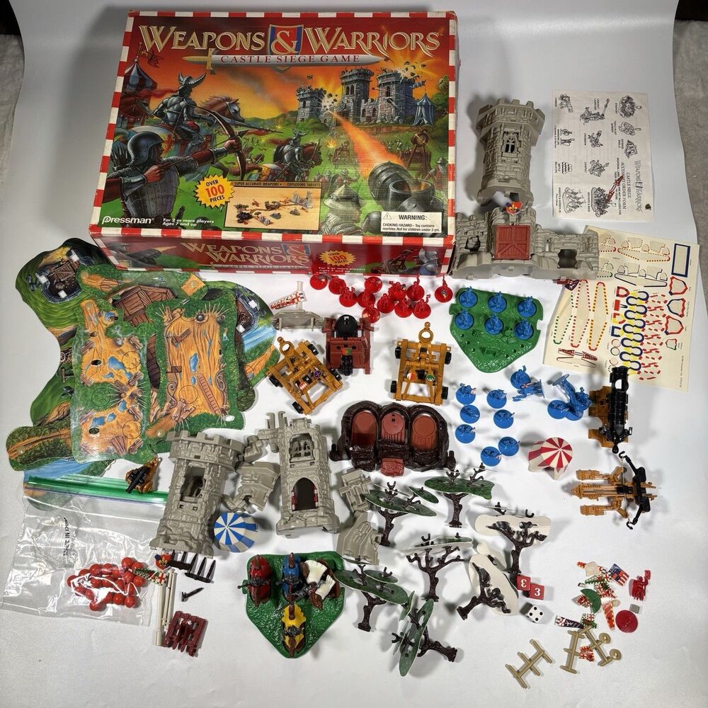Vintage Weapons & Warriors Castle Siege Game 1996 Pressman #9705 Near Complete